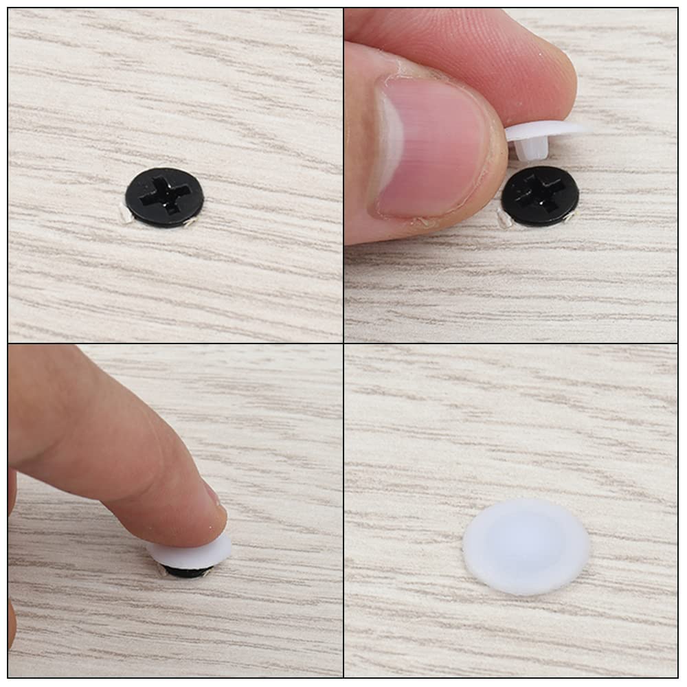 Loekrdos 400 Pcs Press Fit Screw Cap Furniture Phillips Head Screw Covers Plastic Screw Head Cap for Furniture Cabinet Shelf - Image 3