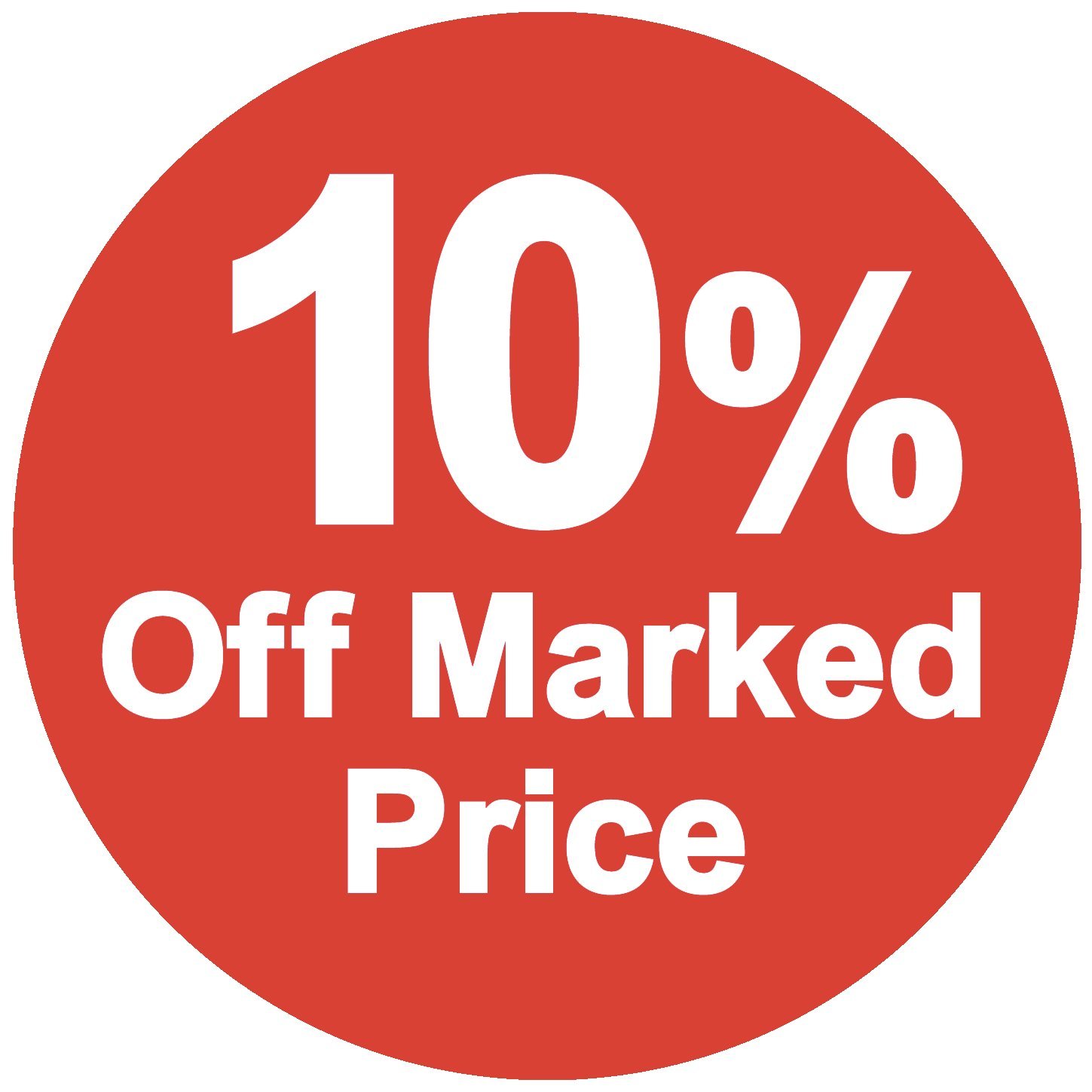 Price Stickers 10 Percent Off Marked Price Stickers - Pack of 2000-45mm