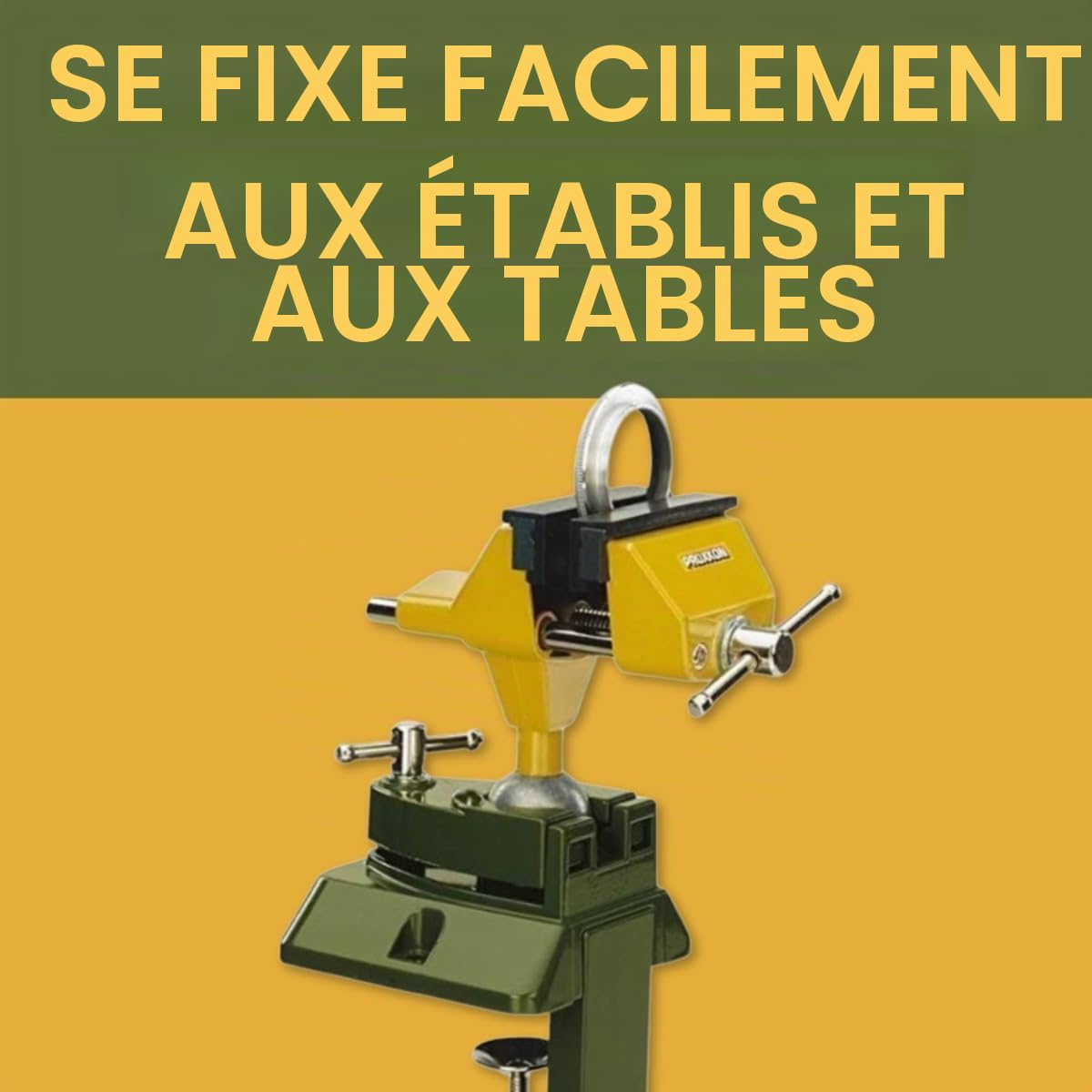 Proxxon 28608 Étau mécanique de précision, Vert/jaun, extension 70 mm