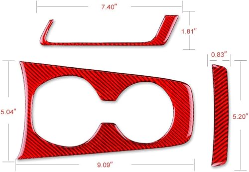 Miniatura 2 de AIRSPEED Cubierta de fibra de carbono para portavasos de automóvil, cubierta interior compatible con Chevrolet Camaro 2010-2015 Accesorios (rojo)