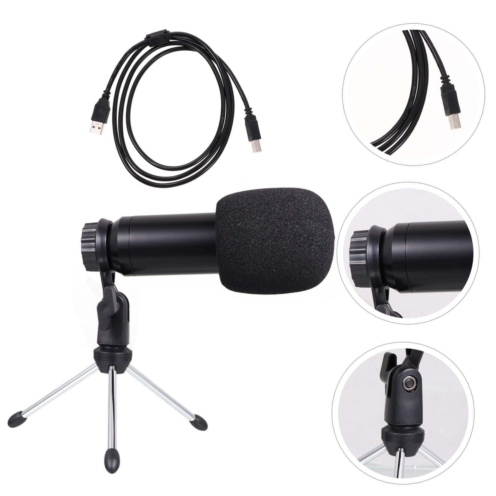 BESPORTBLE 1Satz USB Kondensatormikrofon mit Verstellbarem Teiliges für PC und Laptop USB Kabel Mikrofonabdeckung und Halterung für Live Übertragungen