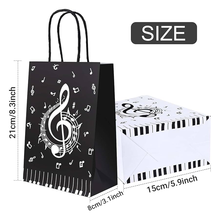 Amazon | 24個 音符ギフトバッグ 音符ペーパー ギフトおやつ