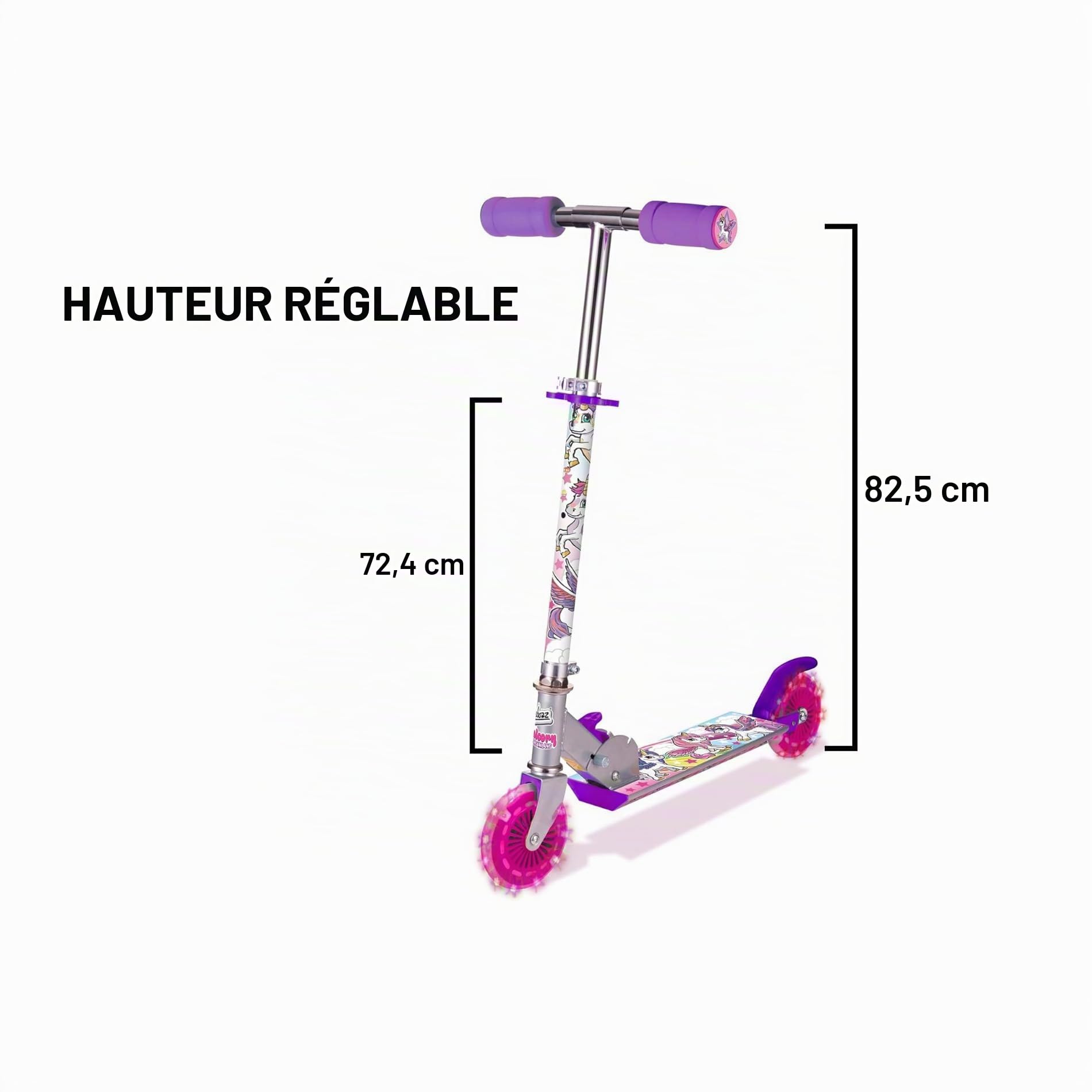 Ozbozz Trottinette Licorne avec 2 Roues Lumineuses SV13988