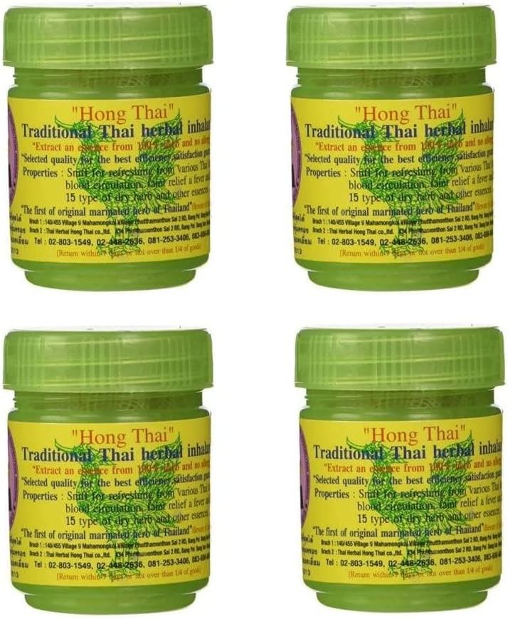 Pain Relief Traditional Thai Herbal Inhalent | Hong Thai Traditional Thai Herbal Inhalant Pain Relief Inhalant- 40 GM (Pack of 4)