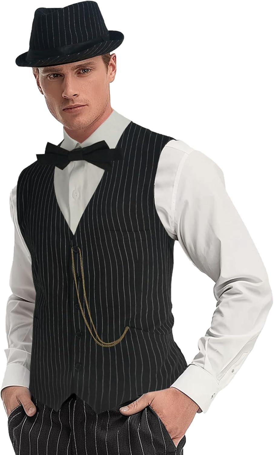 1920s Mens Costume Gatsby Cosplay Roaring 20s Gangster Accessories Set