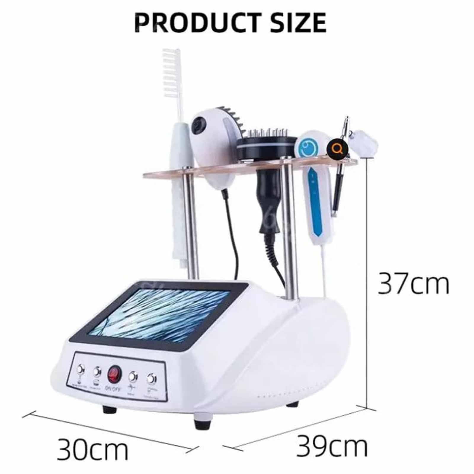 5-in-1-Haarfollikel-Analysegerät, 8 Zoll HD LCD Bildschirm Mikroskop Tester 5 Diagnose-Haarwerkzeuge, Mit Massagefunktion, Für Kopfprobleme Wie Fettiges Haar, Juckende Kopfhaut