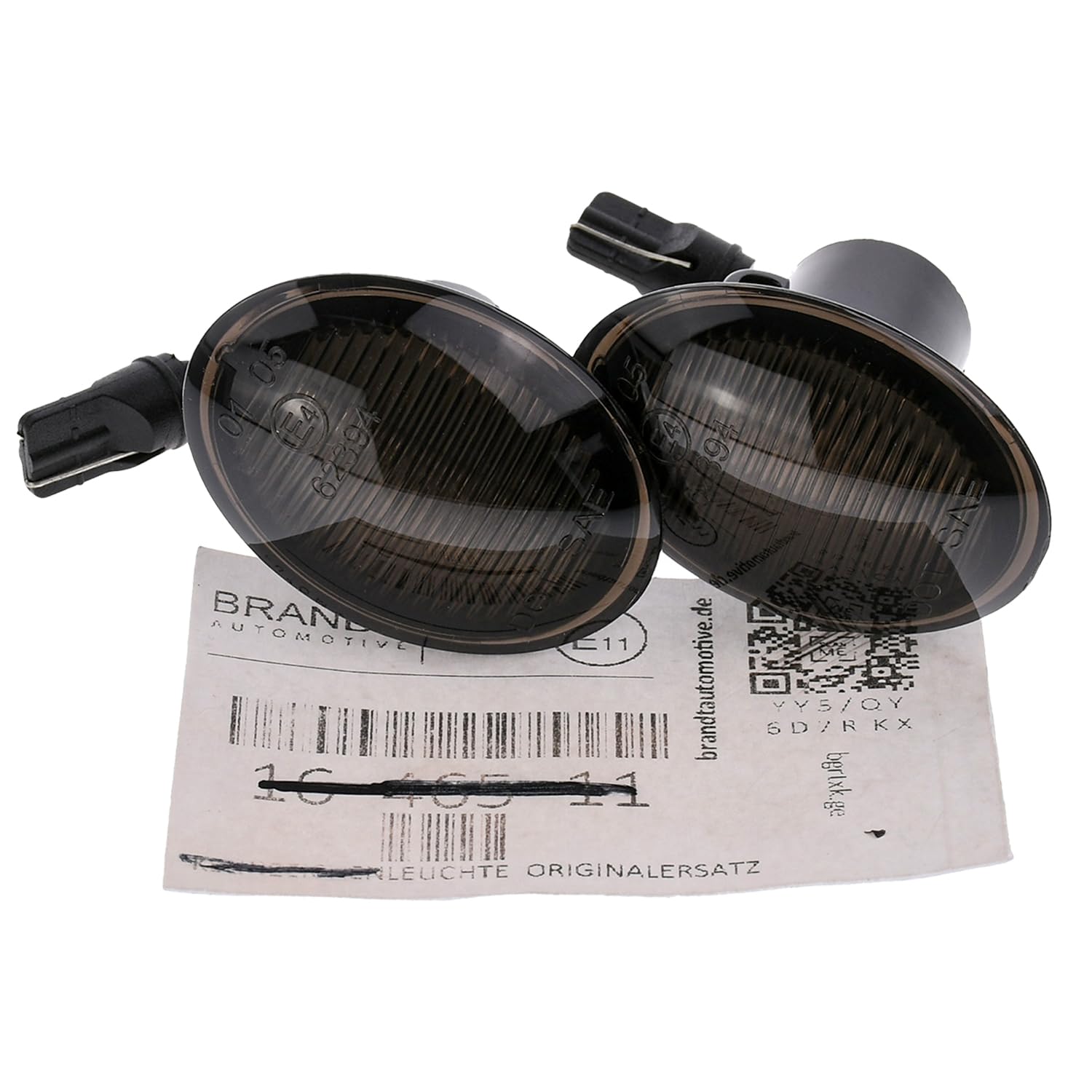 BRANDT Seitenblinker Set LED Kotflügel Blinker + Kabel Schwarz passend für Fiat 500 I 500C 500L 312 Abarth 595 695 Alfa Romeo 4C Lancia Ypsilon II 843 Ford Ka II RU8 Blinkleuchten