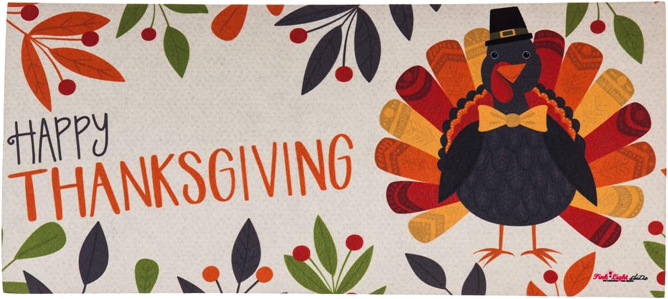 Evergreen Sassafras Fall Christmas Holiday Doormat Insert Bundle & Tray Set of 5, Interchangeable Entrance Door mats Indoor and Outdoor Welcome Mat 30 x 18 Tray Non Slip Backing Low Profile
