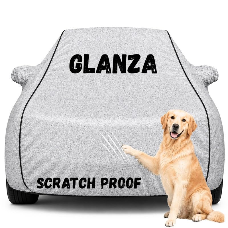 Image of Pure Fabric Silver 100% Waterproof Glanza Car Cover | Polyester Car Body Cover for Rain & Sun | UV Protection, Dustproof, Scratch Resistant, Windproof, Heat Resistant, Custom Fit