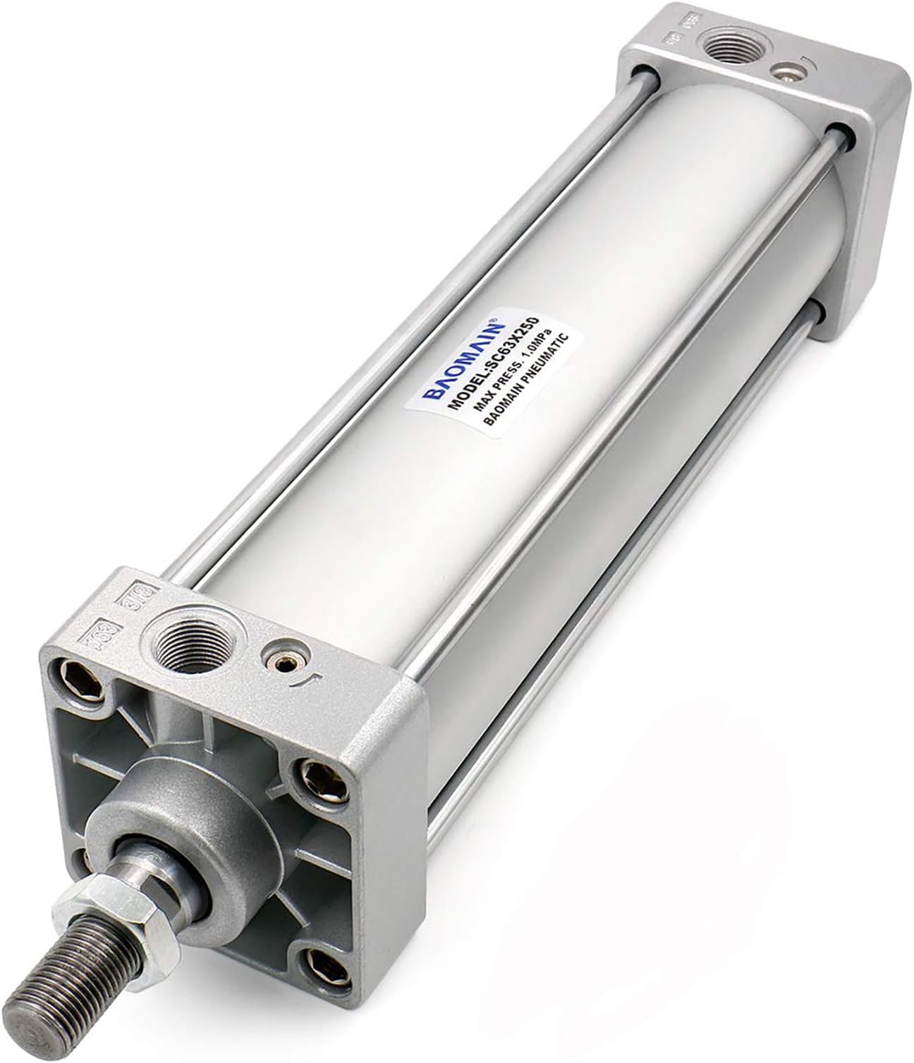 Baomain Standard Cylinder SC 63 X 250 G3/8", Bore: 2 1/2 inch, Stroke: 10 inch, Screwed Piston Rod Double-Action Type