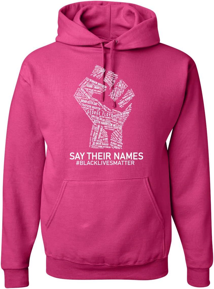 Wild Bobby Black Lives Matter Say Their Names BLM Victims Freedom Fist Black Pride Unisex Graphic Hoodie Sweatshirt