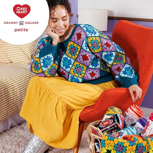 Image of Red Heart Granny Square Petite Yarn for Crocheting, Mocha, 3-Pack