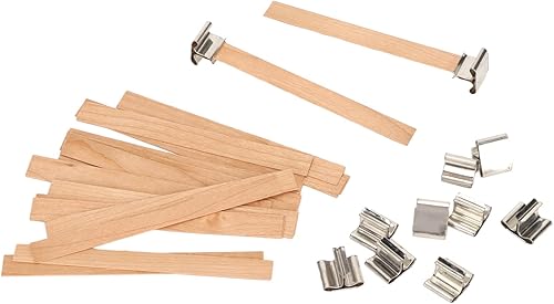 33 mechas de madera para velas artesanales, hechas a mano, degradables, ecológicas, sin humo, mechas con base para hacer velas de bricolaje