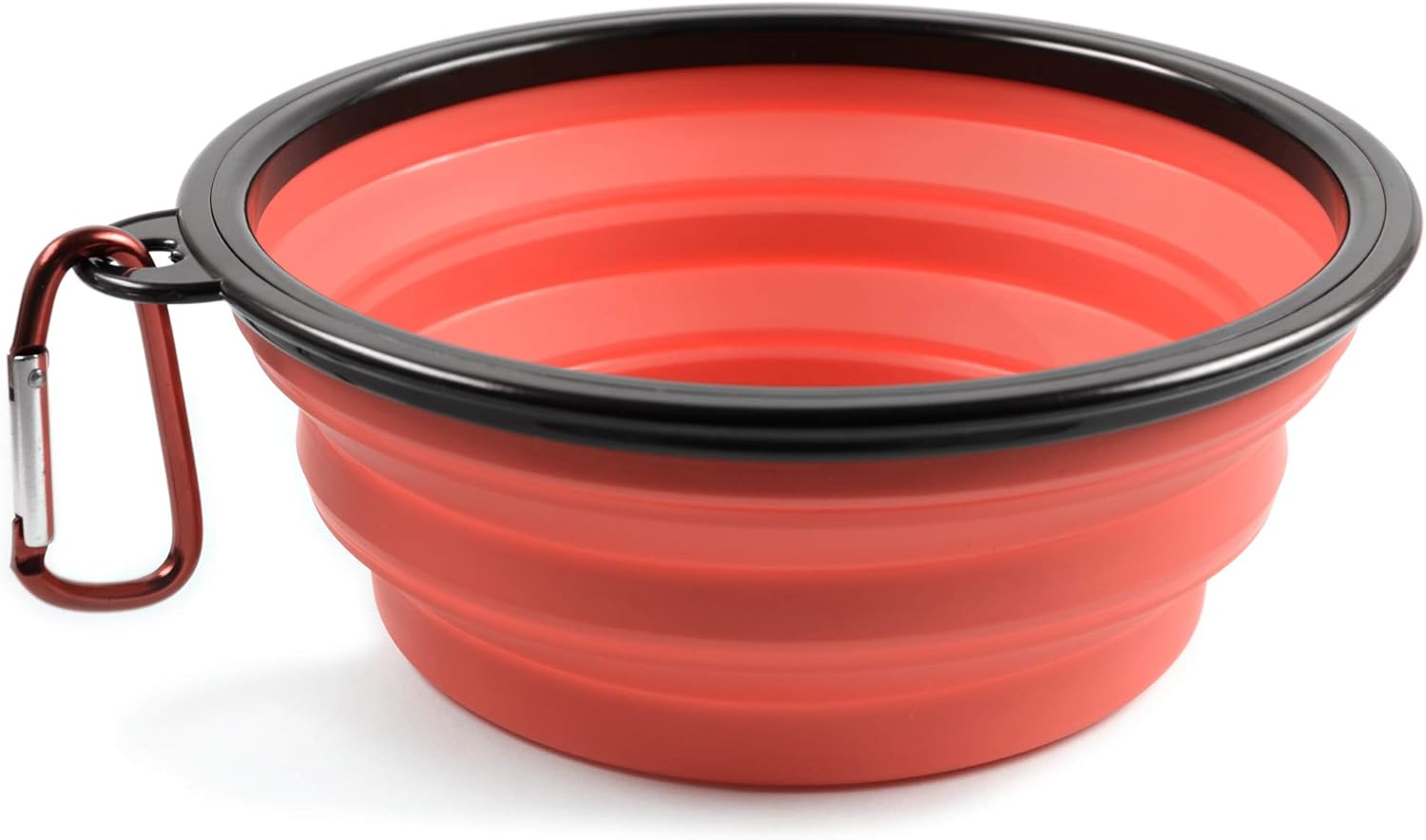 Red Silicone Collapsible Dog Bowl, Travel Bowl for Dogs and Cats with Carabiner, XL, Red, 1000ml, 60014340