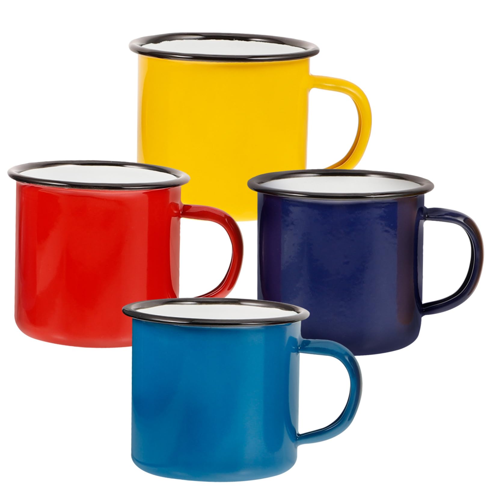 4stücke Retro Emaille Kaffeebecher Emaille-becher Mit Henkel Zum Trinken Von Tee Kaffee Milch Wasser Saft Für Zuhause Camping Büro Restaurant
