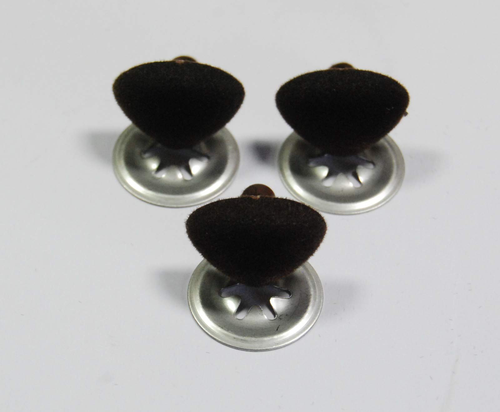 celloexpress FLOCK Brown Cat/Triangle Noses 24mm Metal Backs - Teddy Bear & Soft Toy Making Detailed Noses - Pack of 3