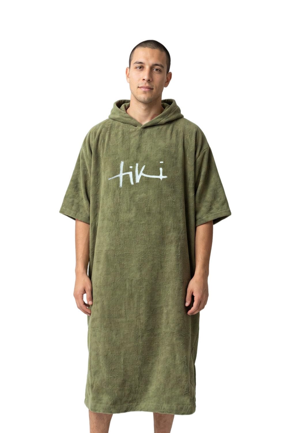 Tiki Adult Hooded Towel Changing Robe, Cotton Towelling Surf Poncho for Beach, Swimming, Surfing and Outdoor Changing