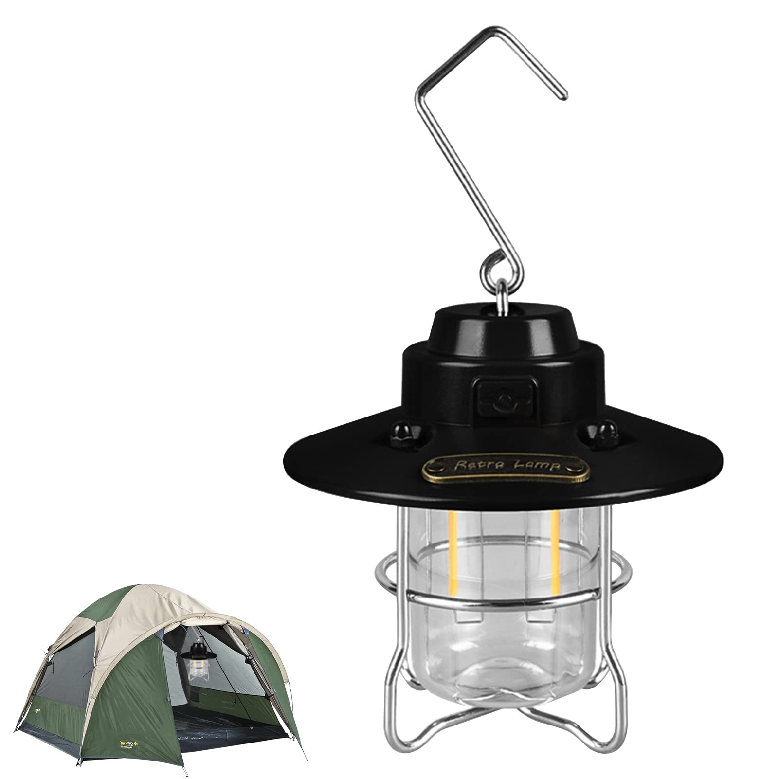 Lanterne rechargeable Teksome x2 avec lampe de poche portable LED USB pour tente et camping