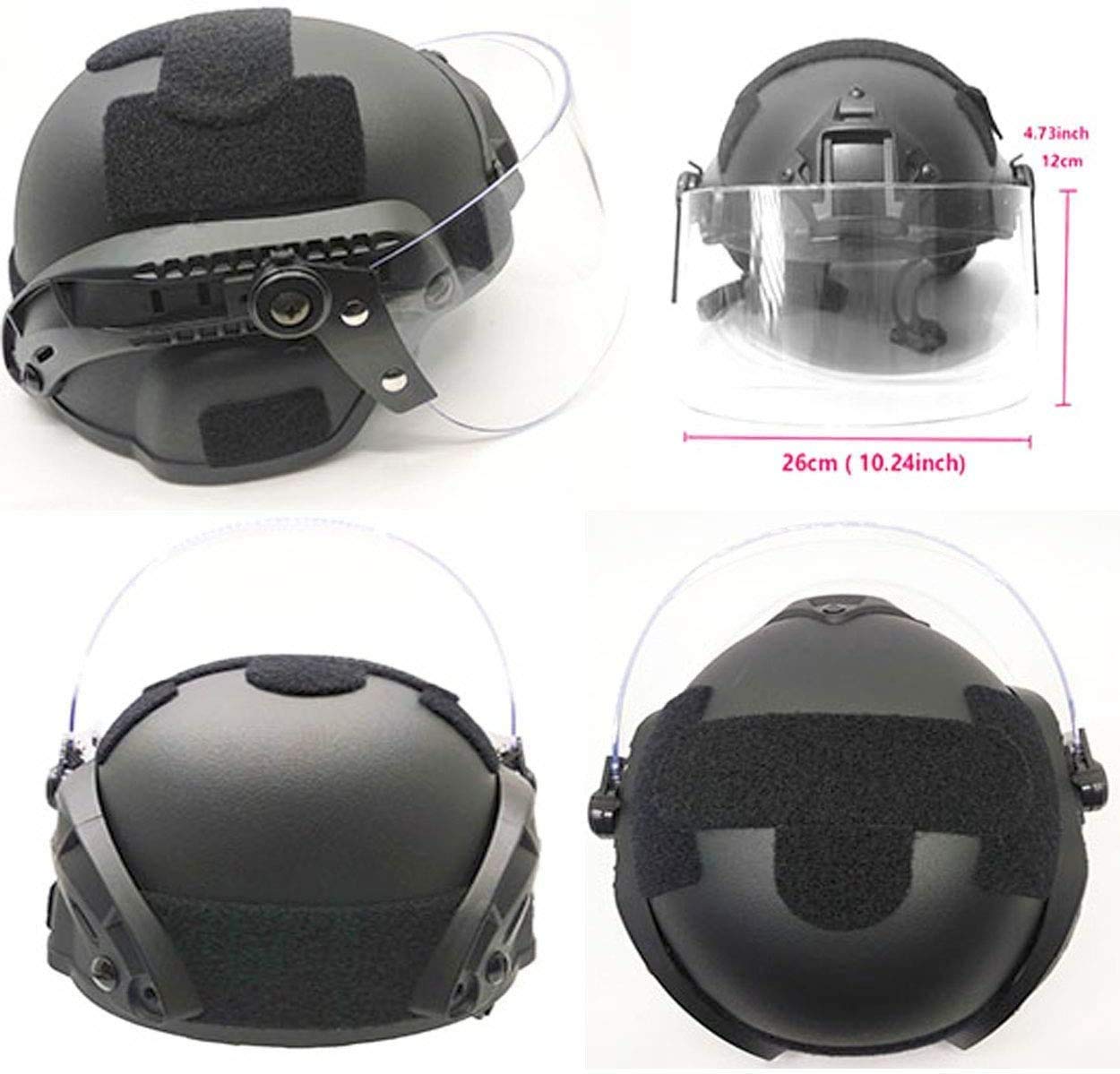 Casco Protettivo tattico Airsoft, Casco tattico Mich 2000 Action Version con Staffa NVG e Maschera Visiera antivandalo per Giochi Airsoft Paintball CS all'aperto