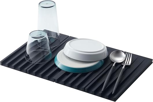 Yamazaki Home Foldable Drainer Tray - Kitchen Dish Drying Mat - No Assembly Req.