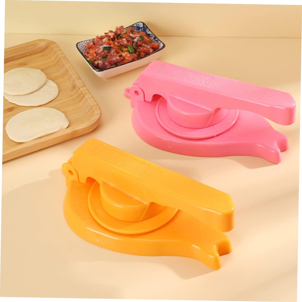 Alipis 2pcs Manual Dumpling Skin Pressing Mold Household Dough Press Tool for Uniform Thickness Easy to Use Dumpling Skin Maker Kitchen Accessory for Home Cooking