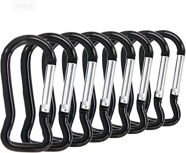 8 pièces Mousquetons à Ressort, en Alliage D'Aluminium, capacité de Poids sûre de 250 kg, Fermeture à Ressort avec Mousqueton, pour Les Porte-clés, Le Camping, Les Voyages, la randonnée - 1