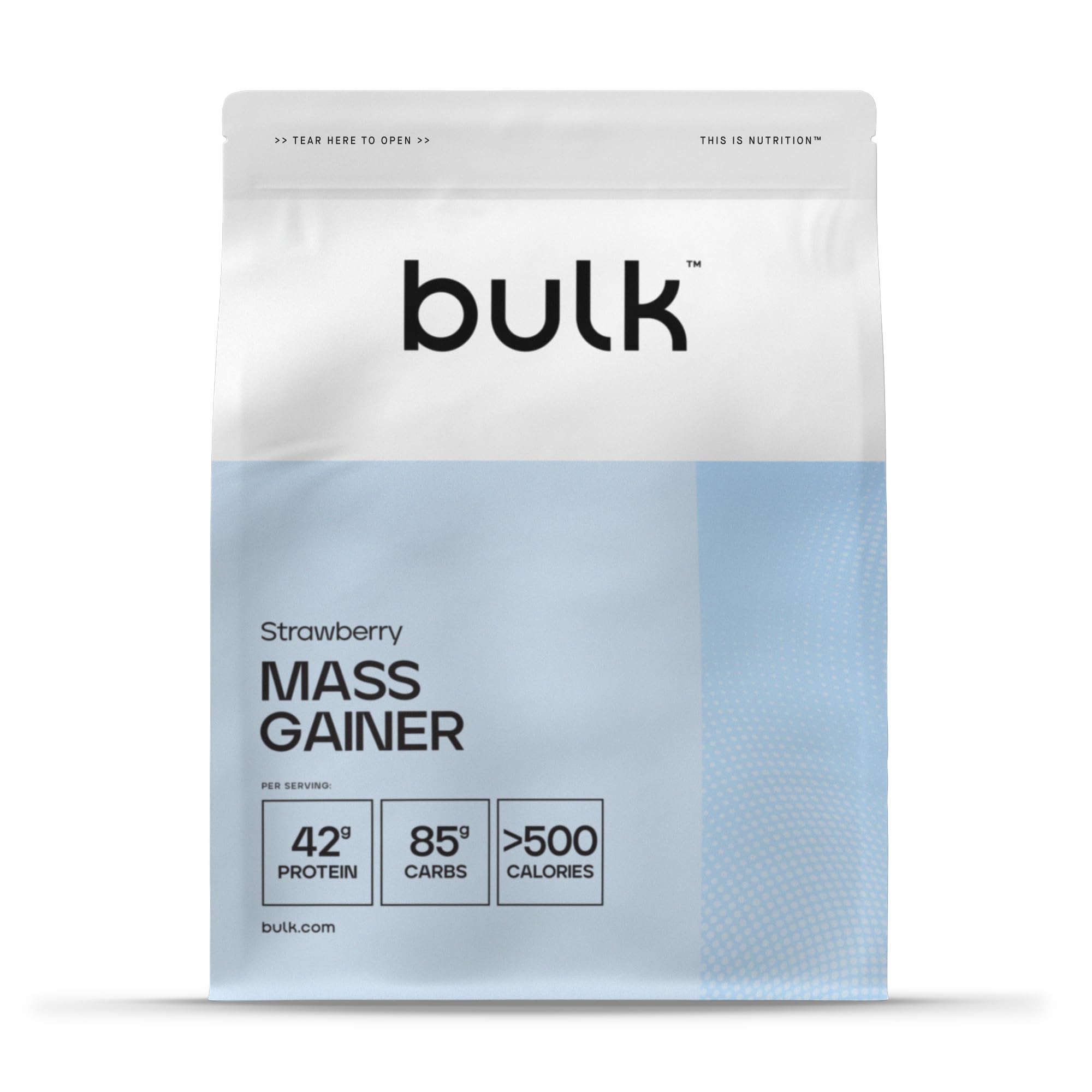 Bulk Complete Mass Gainer | Strawberry | 6 servings | 42g Protein per Serving | 85g Carbohydrates | 500 kcal | High-Calorie Weight Gainer | Supports Muscle Growth & Maintenance | High Protein