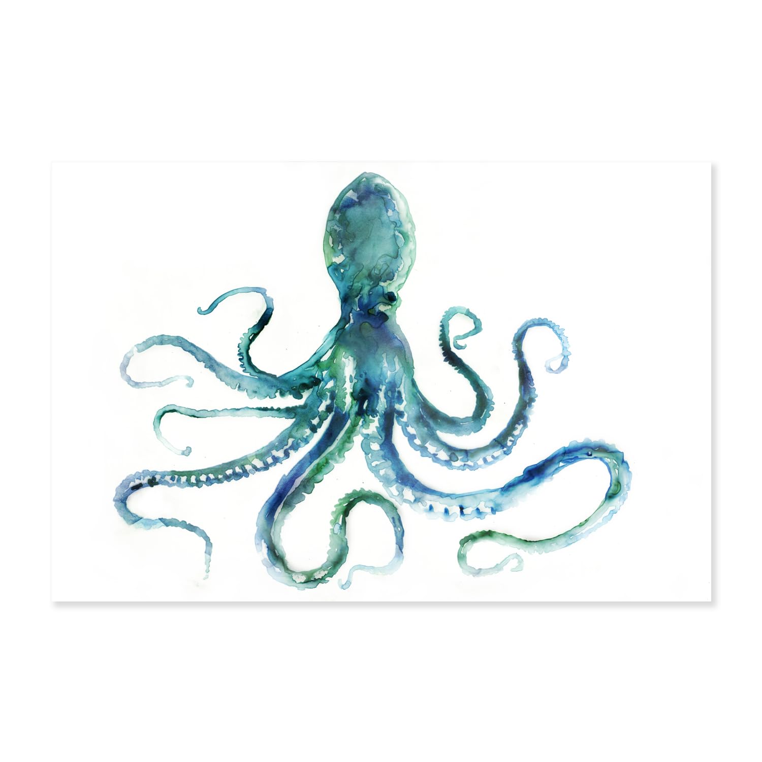 JAPO ART Blue Octopus Canvas