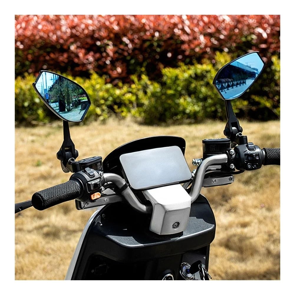 2 Espejos Retrovisores Para Motocicleta, Con Lentes Blancas Y Azules, Antideslumbrantes, Para Manillar De Scooter, Bicicleta Y Motocicleta Retrovisor moto