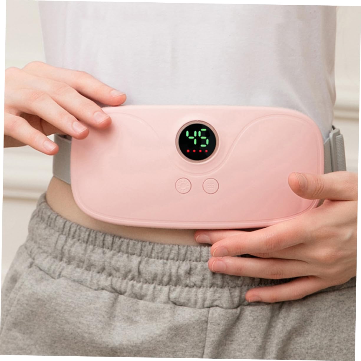 Cinturón Térmico Menstrual Rosa Vibración, 1 Juego | Calentamiento Constante, para Abdomen y Cuello, Abs Cobre, Flannelette y Tela Elástica, Carga USB