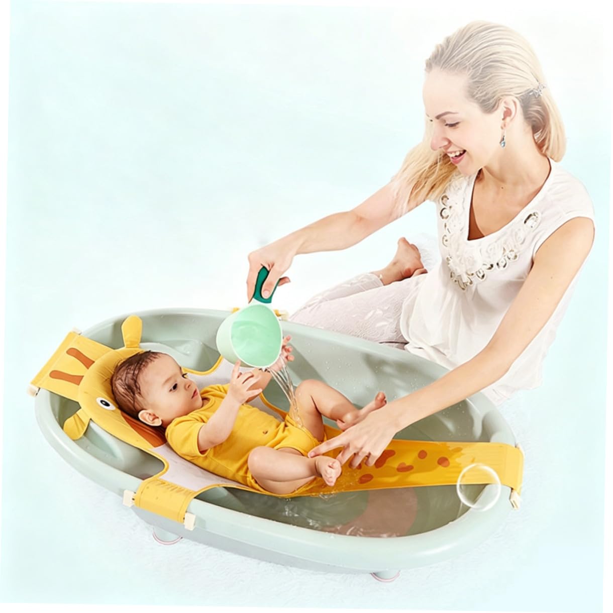 Bath Seat Support Net for Newborns Lightweight Portable Bathing Support Mat Comfortable Bath Mesh for Stable Tub Fit