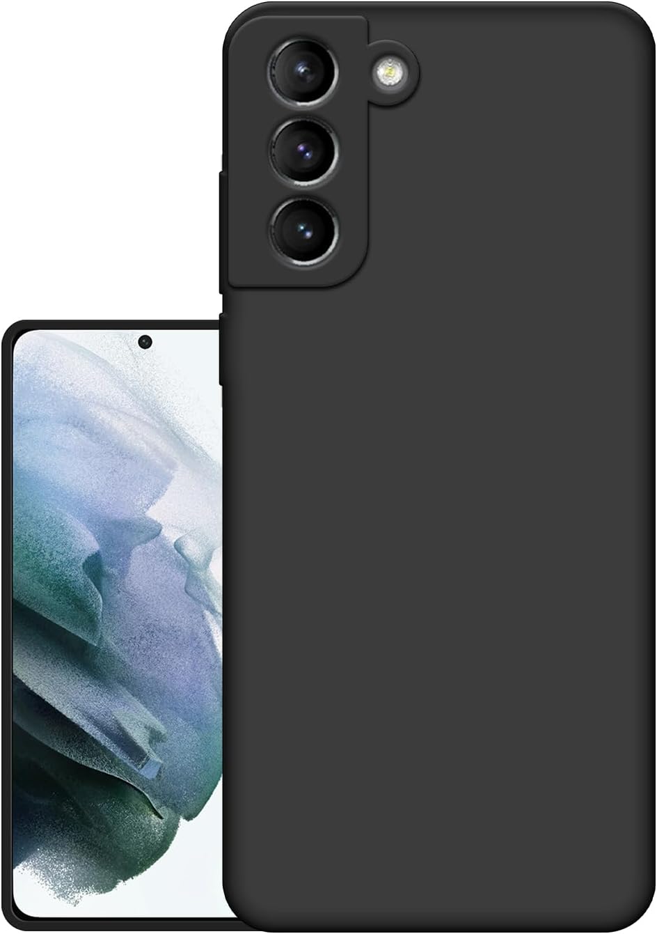 HELLO ZONE Exclusive Matte Finish Soft Back Case Cover for Samsung Galaxy S21 - Black