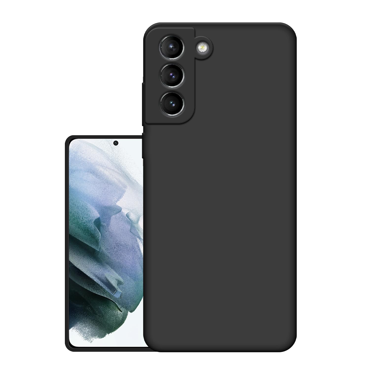 HELLO ZONE Exclusive Matte Finish Soft Back Case Cover for Samsung Galaxy S21 - Black