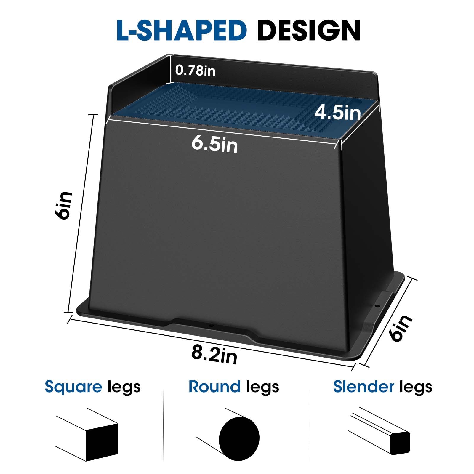 MYMULIKE Riser per letto 15,2 cm, per mobili grandi, 15,2 cm, supporto 2,721,6 kg, blocco alzante per tavolo, divano, sedia, ascensori per mobili, confezione da 4