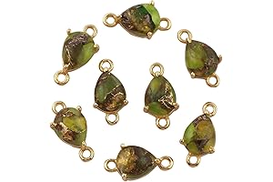 Gemx Earring Backs and Findings 6x9 mm Green