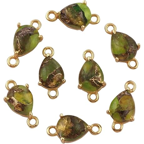 Gemx Earring Backs and Findings 6x9 mm Green