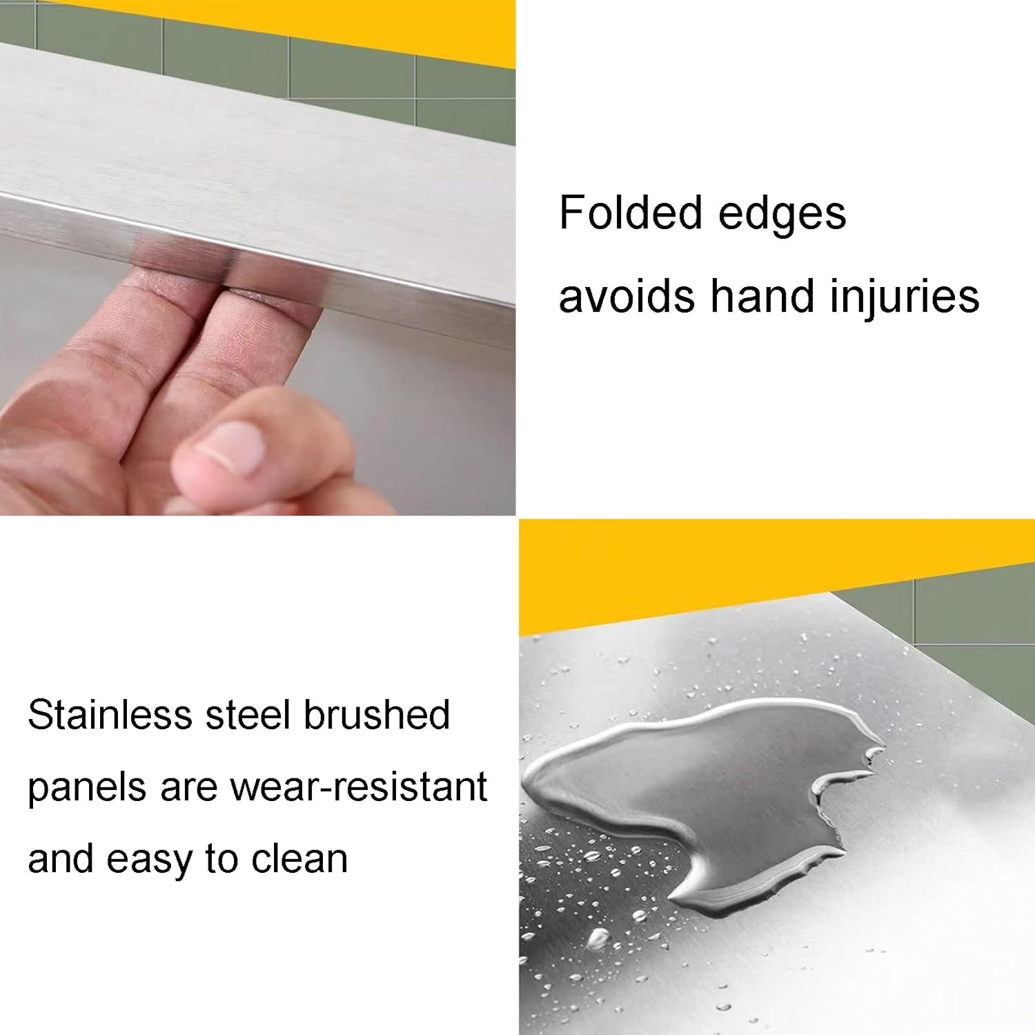 Thickened Stainless Steel Work Table Kitchen Cutting Table with Movable Brake Wheels Folding Design That Does Not Hurt Your Hands