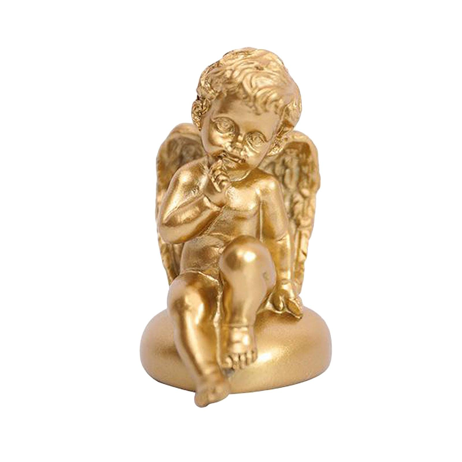 Geardeangloow Style 4 Angel Statue Ornament Tabletop Home Decor Cherub Prayer Figurine Gold 1,