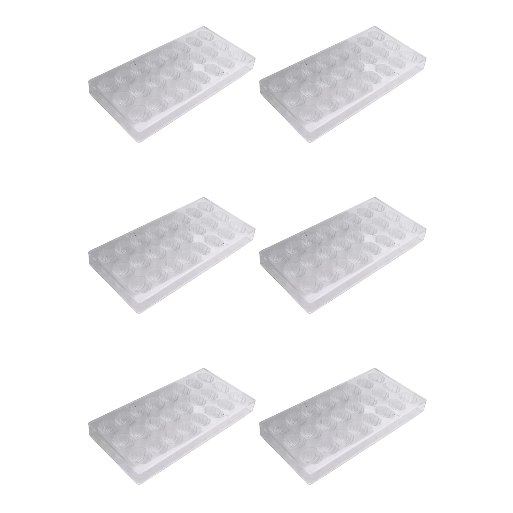Hndhbfgrt 6X Shell Shape Hard Chocolate Mold 3D Sea Shell Polycarbonate Clear Ice Jelly Candy Mould