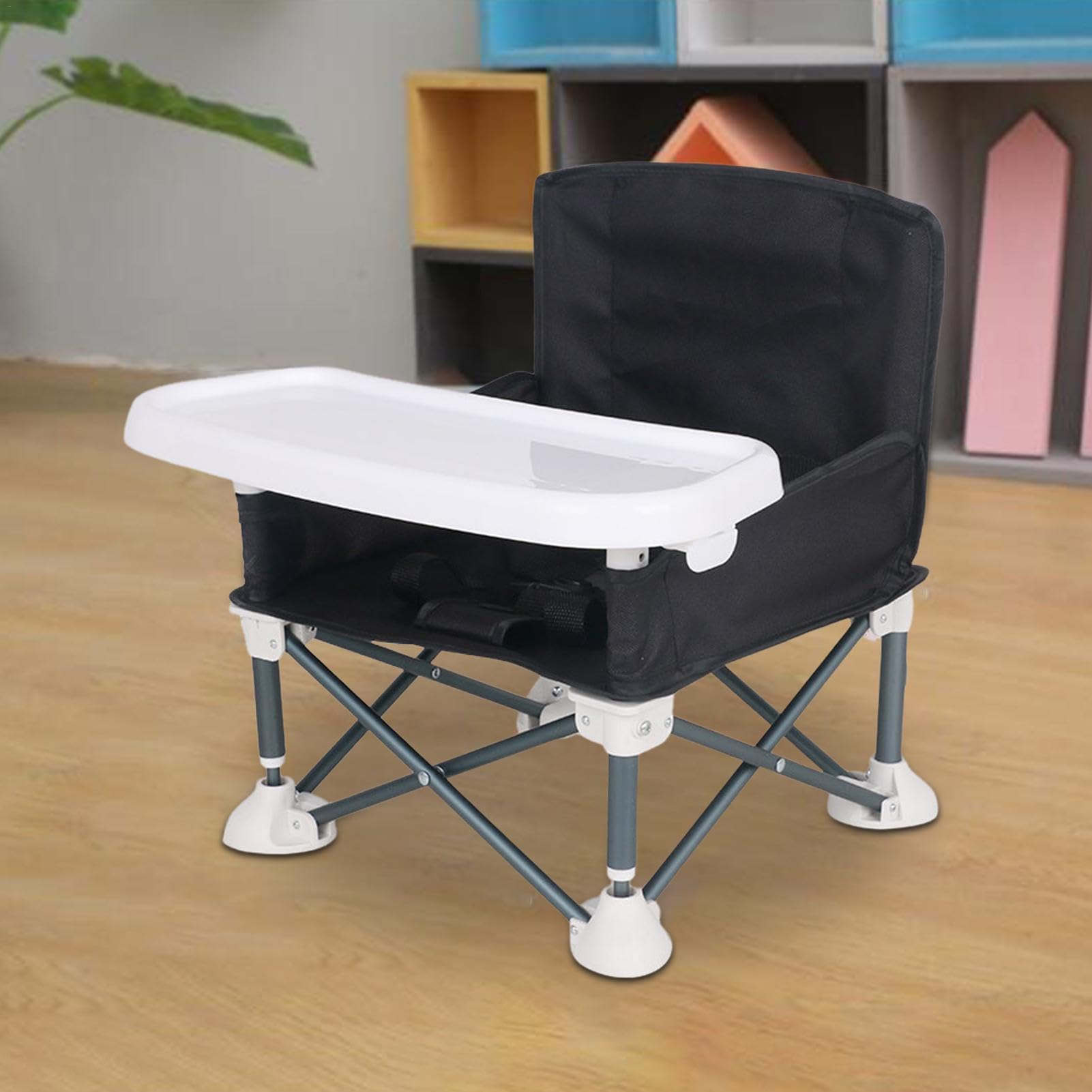 Tiny Throne Chaise De Camping Bébé Pliable Avec Plateau - Siège Rehausseur Portable Voyage Plage