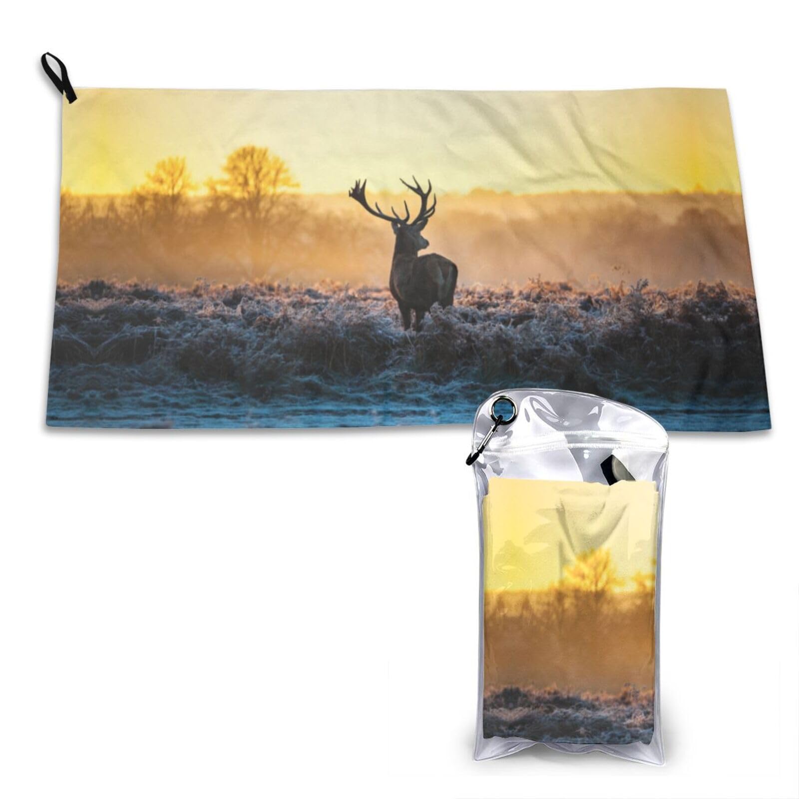 WXWJSHMGC Landscape Deer Print Cooling Towel, Gym Towel,Cooling Towels For Neck, Soft Breathable Travel Cool Towel,Sports Towels For Gym,Camping