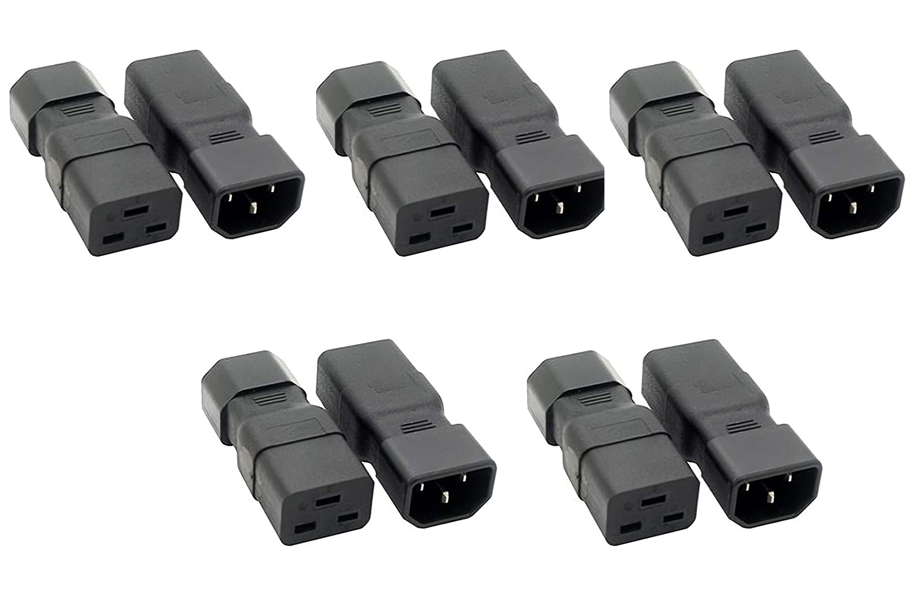 Dracaena 10 Pack PDU UPS Power IEC Male C14 to Female C19 Adapter IEC Connector