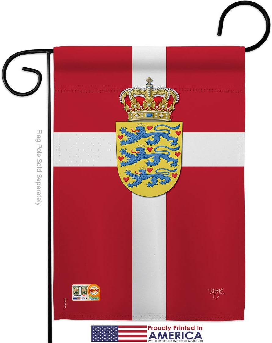 Denmark Garden Flag Set Wall Holder Regional Nationality Nation International World Country Particular Area Small Decorative Gift Yard House Banner Made In USA 13 X 18.5