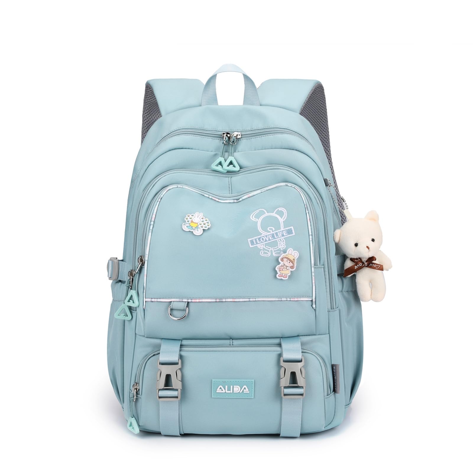 LANSHIYA Girls Backpack School Bags - Elementary Middle School Students Bookbag, Kids Backpack with Pendent&Pins Outdoor Backpacks