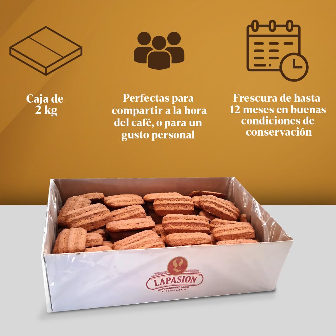 LAPASION - Galletas Integrales RICA en fibras | Galletas Sin Azúcar | Galletas Rizadas Integrales |Limón MANTEQUILLA y Vainilla | 2kg