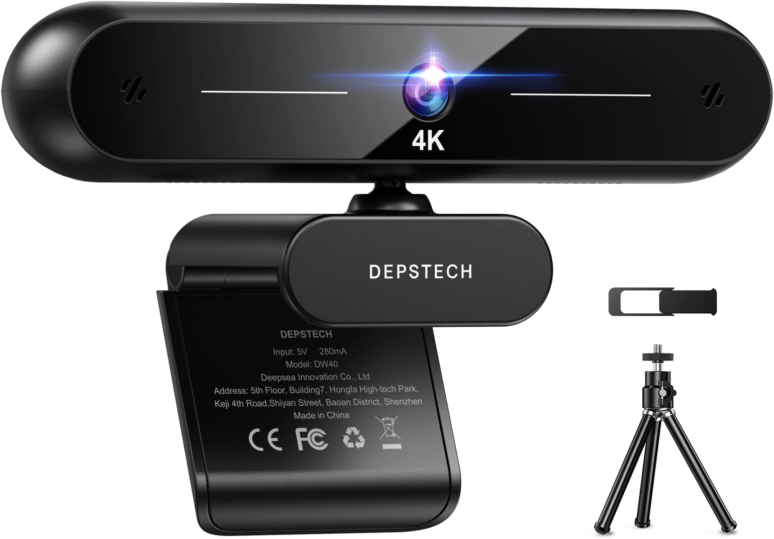 DEPSTECH4K Webcam, Webcam for PC with Dual Microphone Autofocus 8MP HD Webcam with Sony Sensor, Privacy Cover and Tripod, USB Computer Streaming Webcam for Laptop PC/Video Call/Skype/Zoom