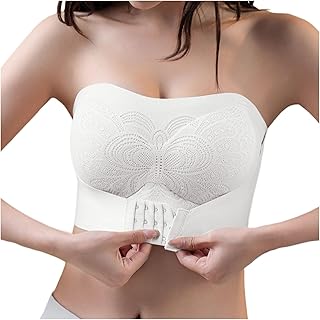 Generisch 2025 Correa de hombro transparente cómoda y sexy para mujer, inalámbrica, sin espalda, sin esponja, con correas de hombro transformables Bustier con acolchado