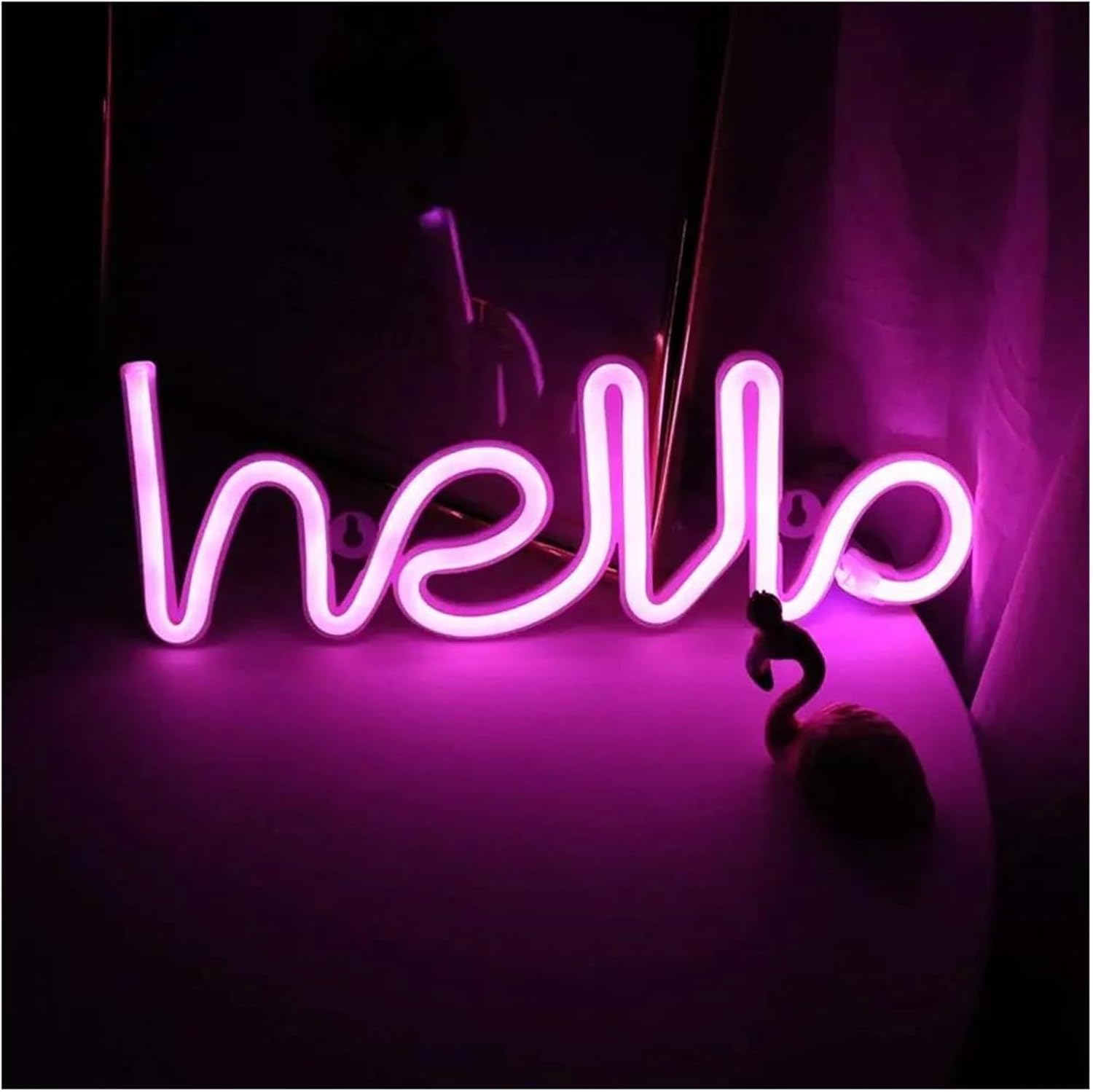 Zynther Neon lamp for LED for Neon Sign Hello for Wall Lights Store Greeting Signs Home Decor Lamp(Neon-4)