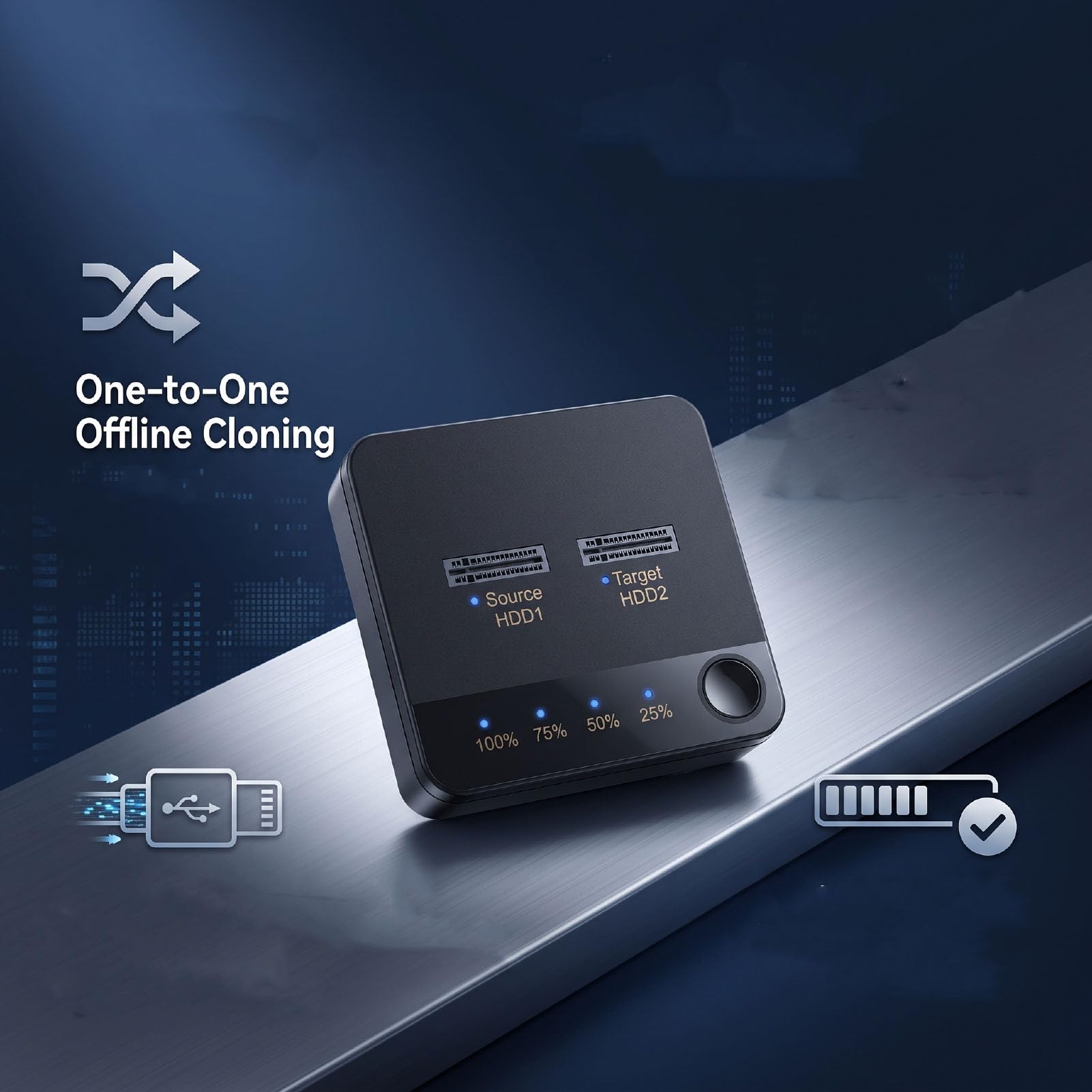 Bewinner Duplicatore Cloner SSD M.2 SATA Dual Bay Offline Tipo C