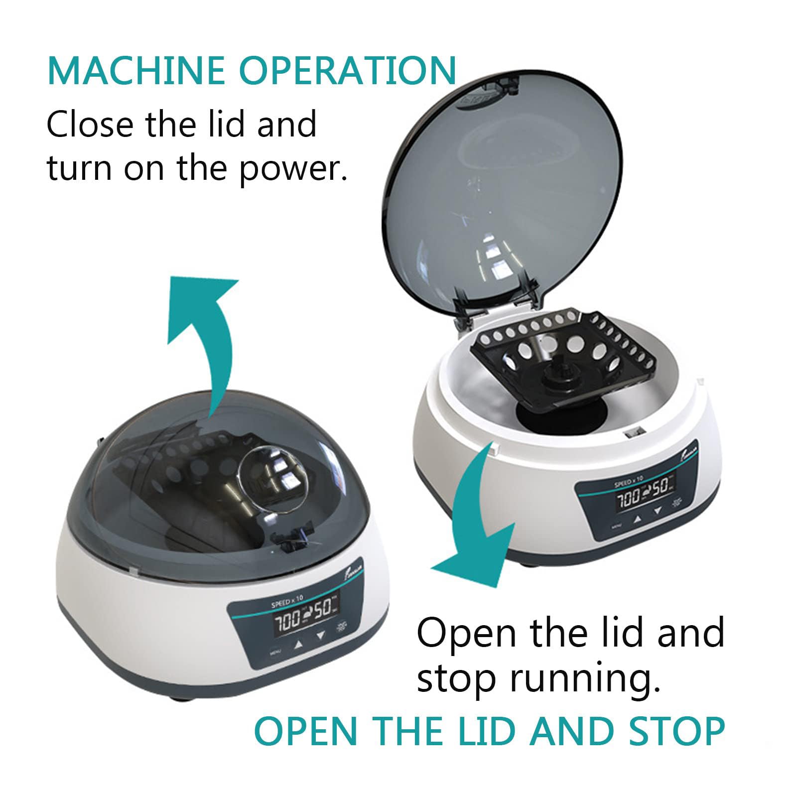Amazon.co.jp: 1000-7000 RPM ミニ遠心分離機、実験室用デジタルベンチ